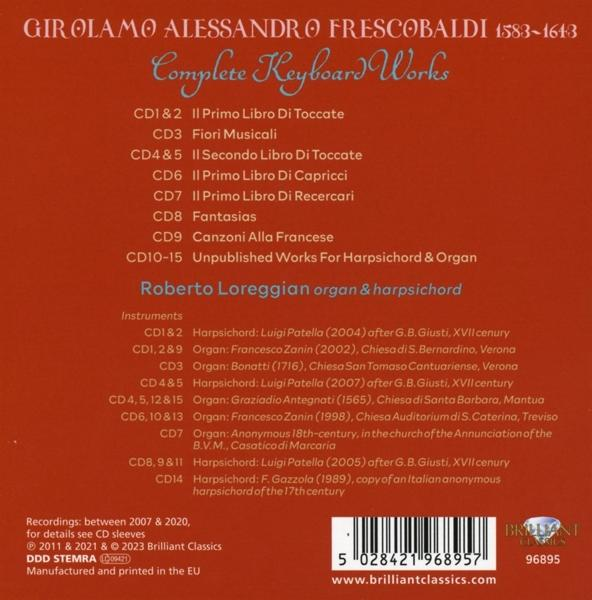 Roberto Loreggian - Frescobaldi:Complete Keyboard Works  - (CD)