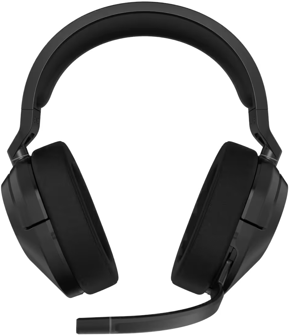 Casque de jeu noir avec un microphone.