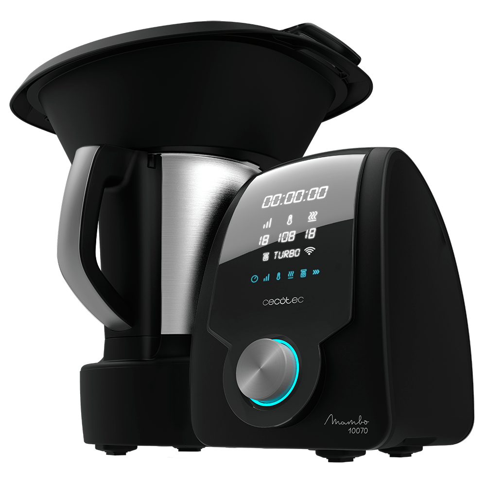 Robot de cocina - Cecotec Mambo 10070, 30 funciones, 10 velocidades, Compatible con App, Negro