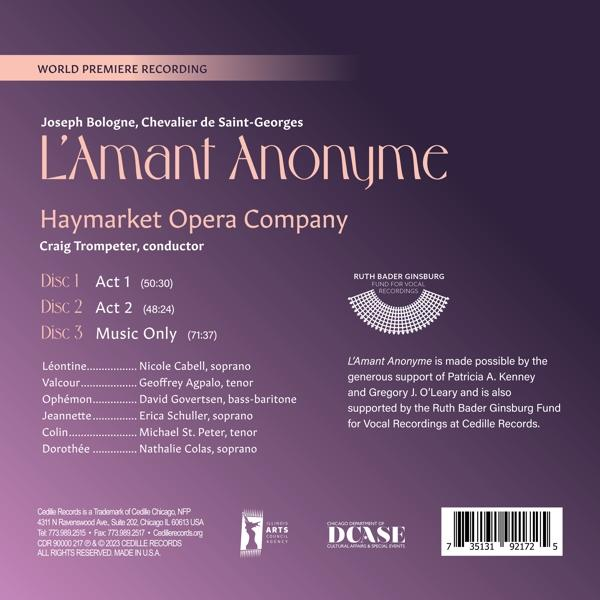Craig/haymarket Opera Company Trompeter - L'Amant Anonyme  - (CD)