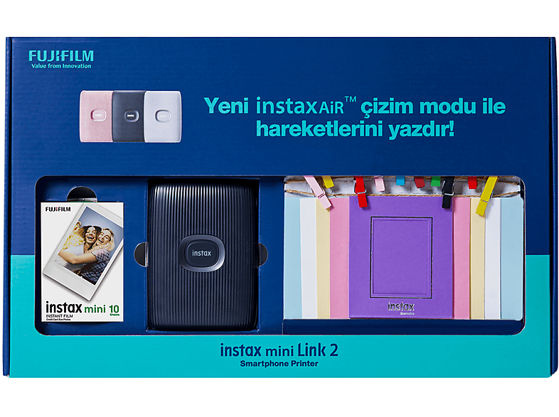 FUJIFILM Instax Mini Link 2 Bundle Box Fotoğraf Yazıcısı Lacivert