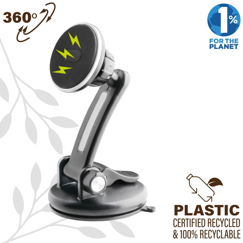Soporte para teléfono de coche con ventosa, rotación 360 grados.