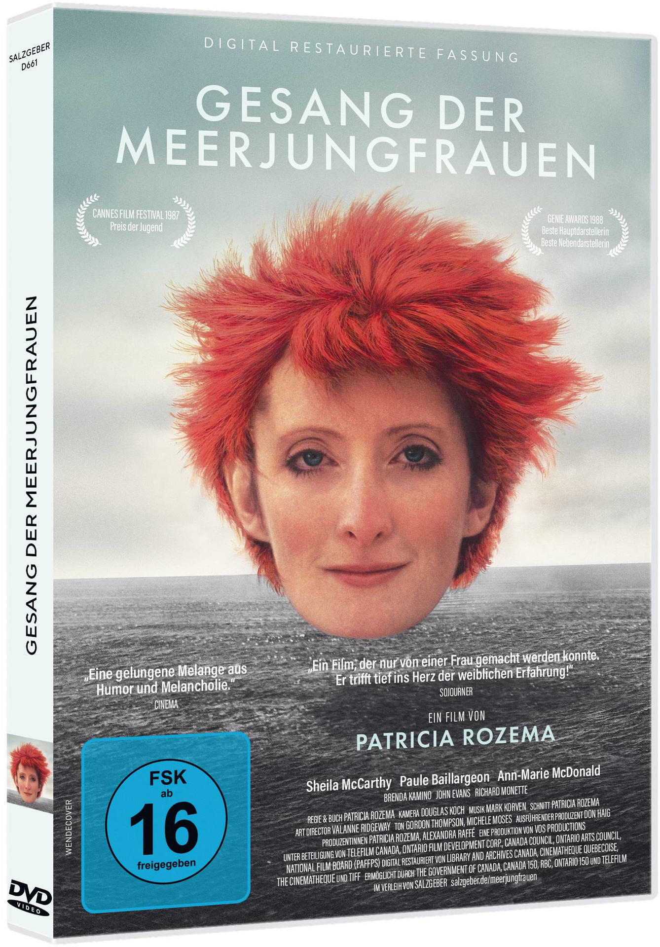Filmposter mit einer Frau mit orangefarbenem Haar, Text auf Deutsch.
