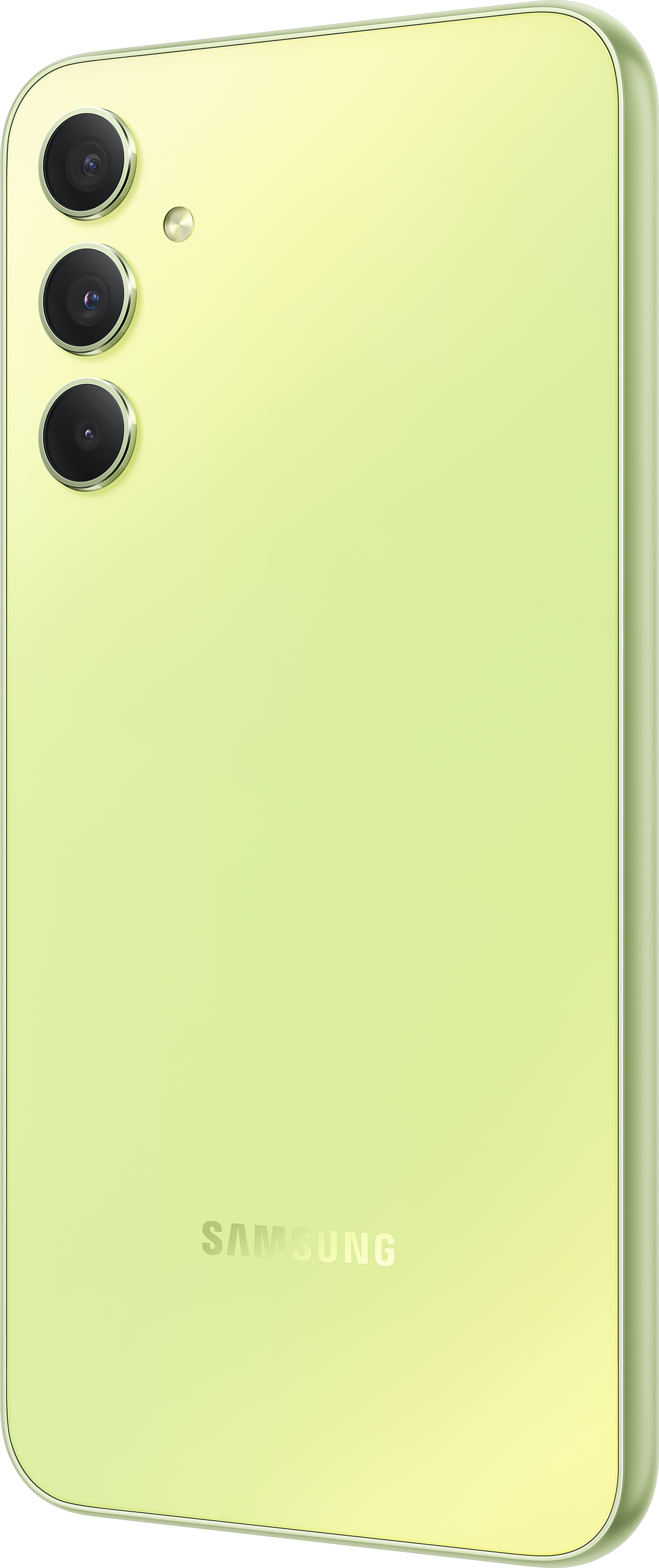 Die Seite eines schwarzen Smartphones wird gezeigt. Power- und Lautstärketasten sind sichtbar.