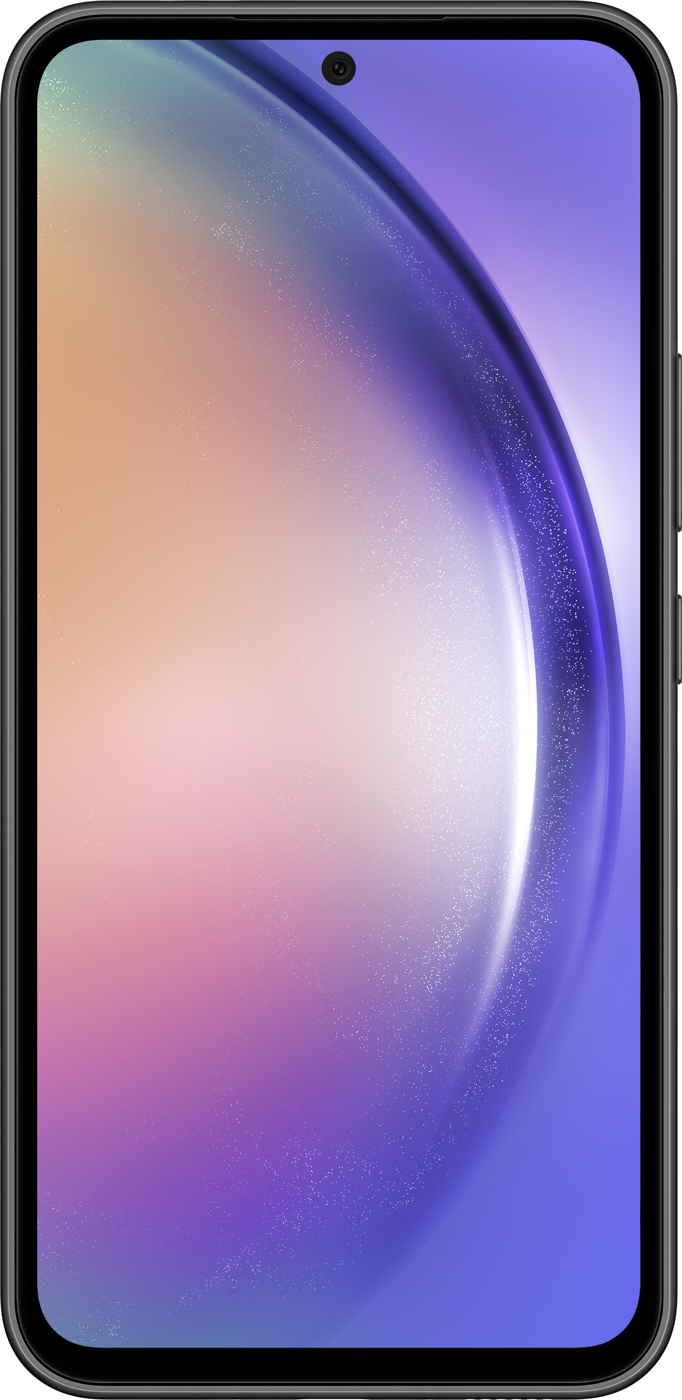 Smartphone-Bildschirm mit farbenfrohem Gradienten-Hintergrund, Vorderansicht.