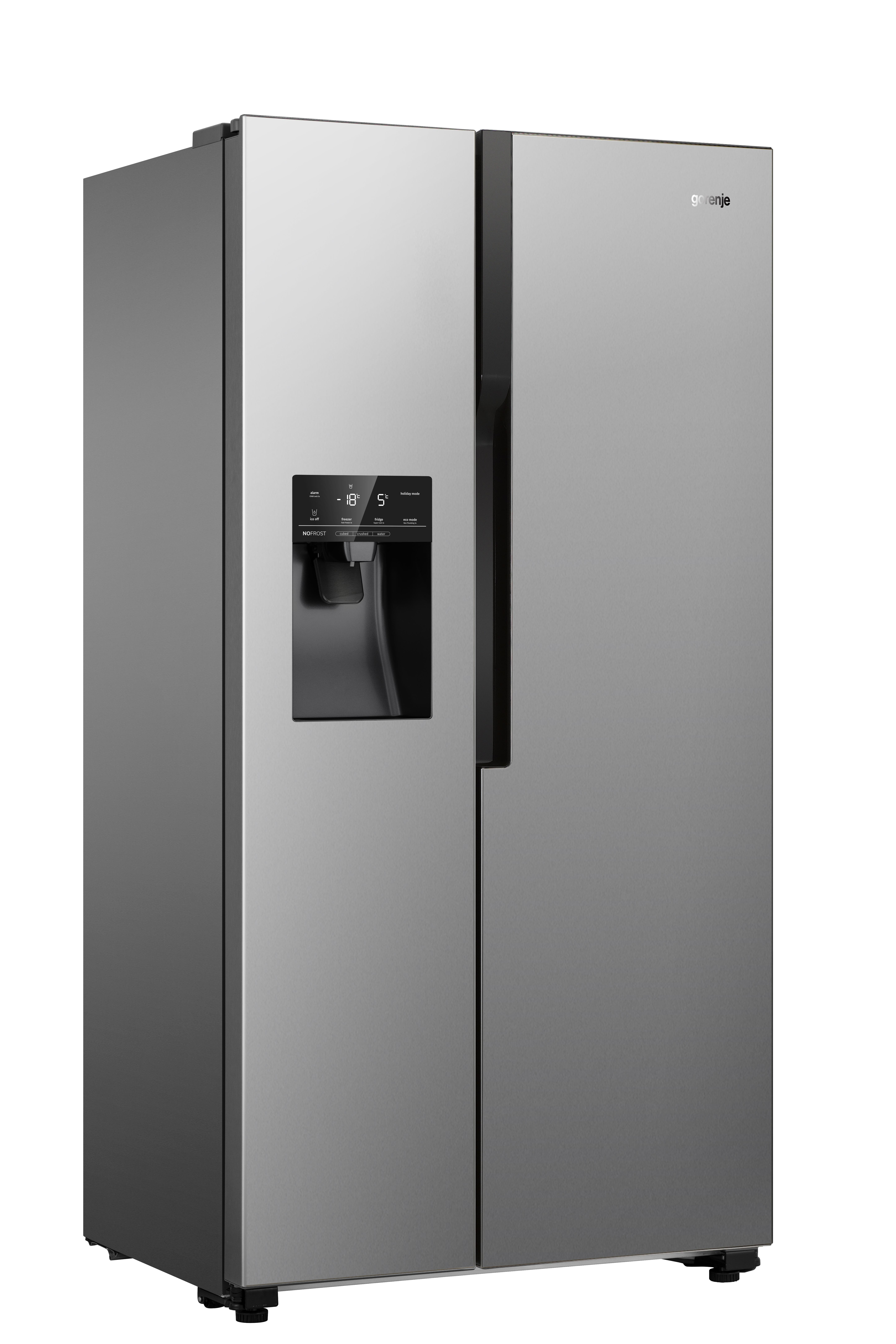GORENJE NRS9EVX NoFrost Plus Side by Side, Kühl- und Gefrierkombination (562 l, E, 1793 mm hoch, No Frost (verminderte Eisbildung), Grau)