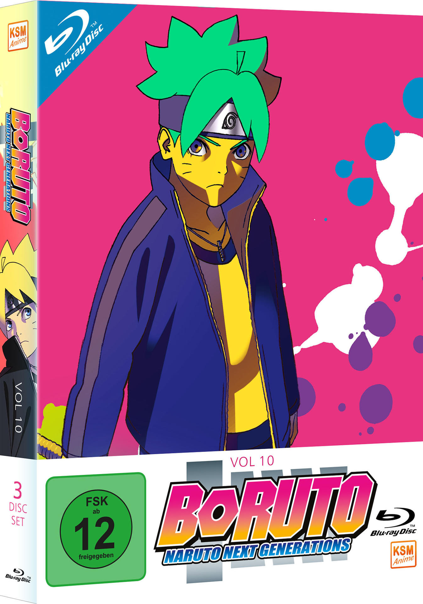 Anime-DVD-Box-Art mit einem jungen Mann mit grünen Haaren und einer blauen Jacke.