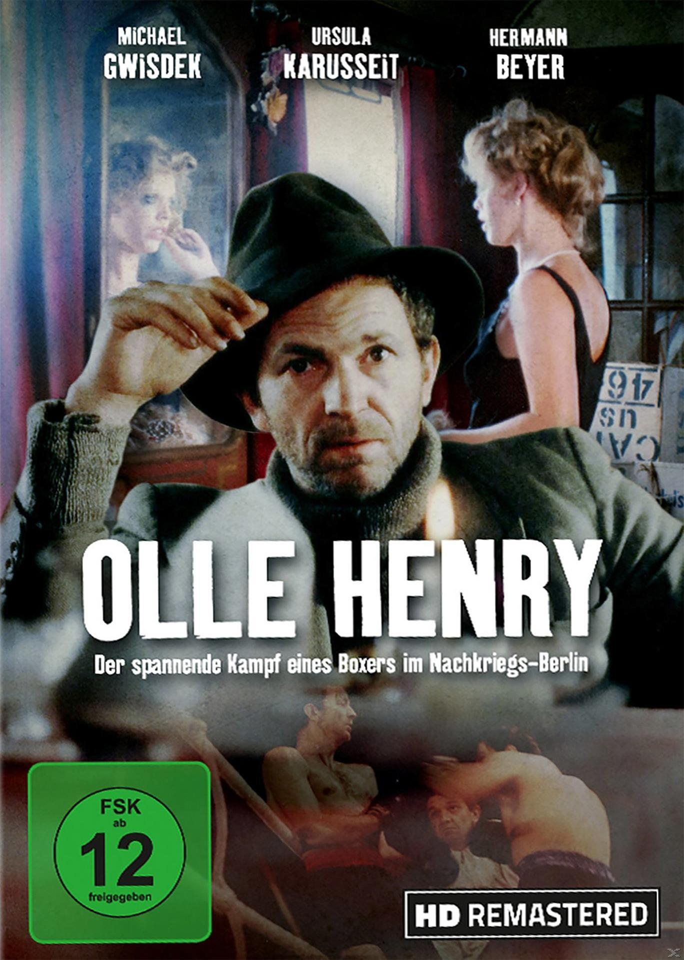 Kinoposter für 'Olle Henry', ein Mann mit Hut und zwei Frauen hinter ihm.