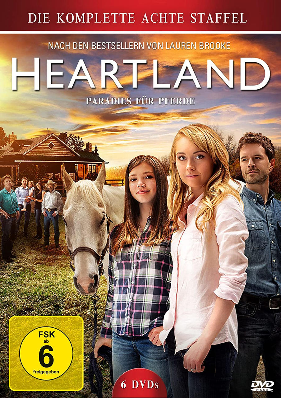 DVD-Cover mit drei Personen, einem Pferd und einem Bauernhof mit Text.