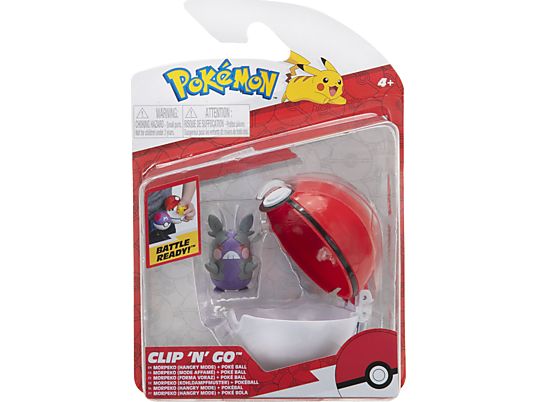 JAZWARES Pokémon Clip 'N' Go : Morpeko (mode Vapeur de charbon) + Poké Ball - Lot complémentaire (Multicolore)
