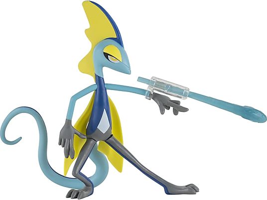 JAZWARES Figurine Pokémon Battle Feature - Intelleon - Figurine de collection (Bleu/Jaune/Gris)