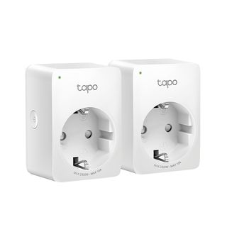 Enchufe inteligente - TP-Link Tapo P100 pack 2, Control por voz, Alexa, Asistente Google, WiFi, Blanco