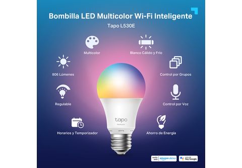 Bombilla inteligente  TP-Link L530E, LED, RGB, 8.7W, WiFi, 806Lm