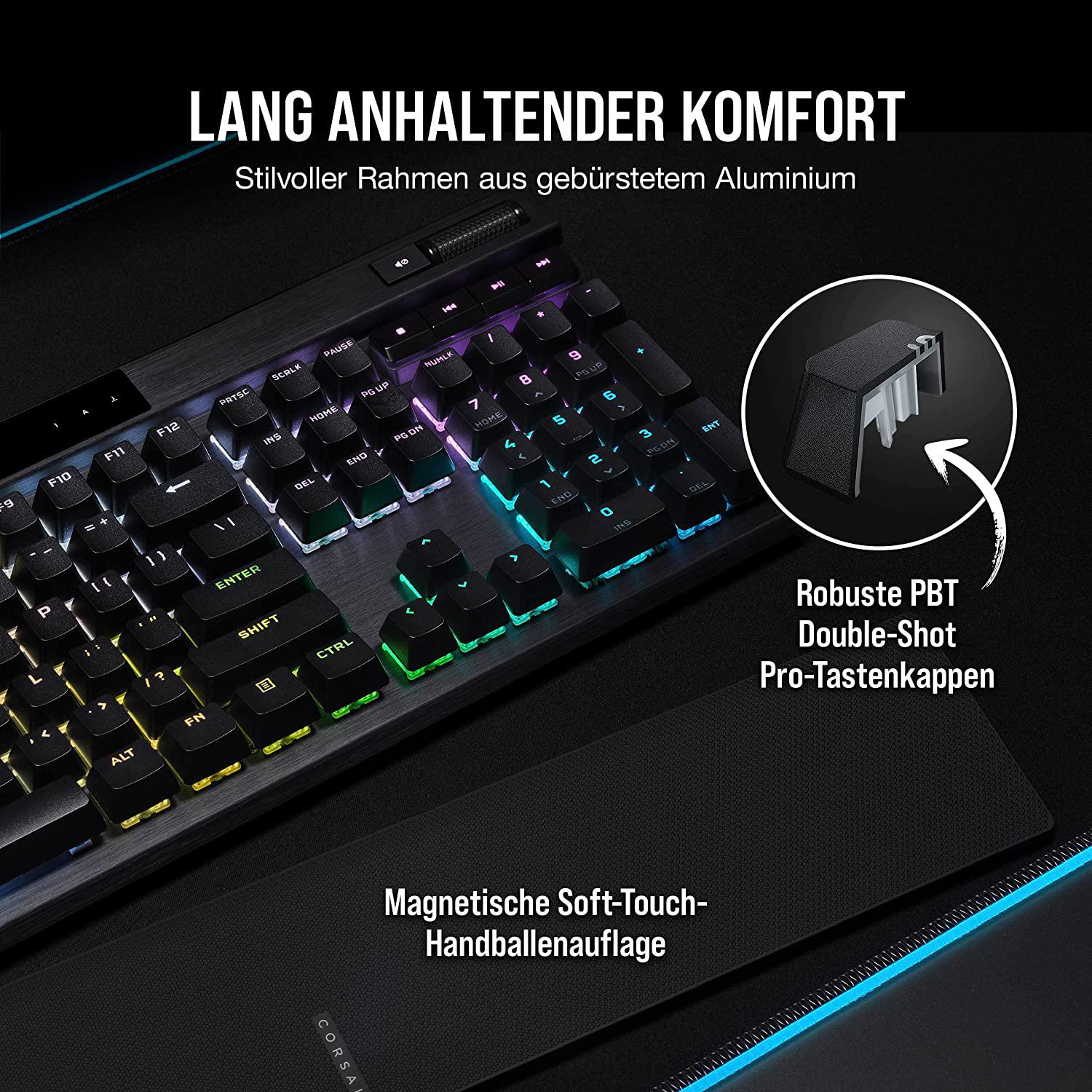 CORSAIR K70 Tastatur, RGB, OPX PRO, Gaming Opto-Mechanical, kabelgebunden, Corsair Schwarz