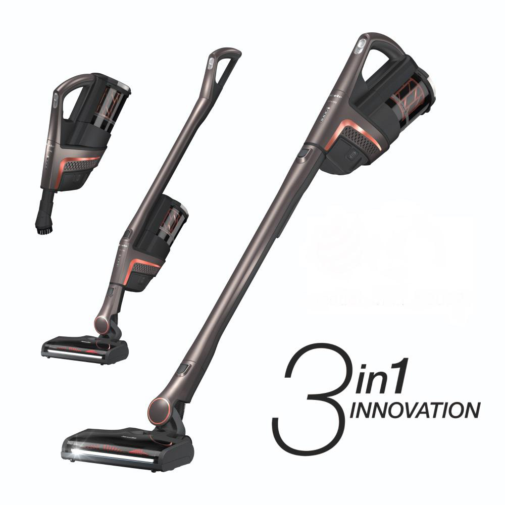 Drei kabellose Stielsauger, mit dem Text '3 in 1 Innovation' auf weißem Hintergrund.