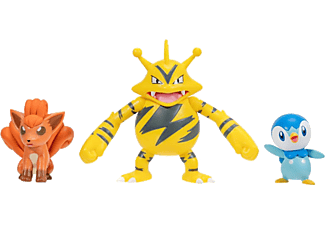 JAZWARES Pokémon 3 db-os figura csomag, Piplup, Vulpix, Electabuzz (PKW2680)