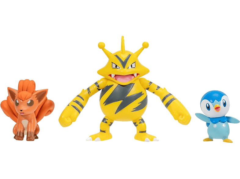 JAZWARES Pokémon 3 db-os figura csomag, Piplup, Vulpix, Electabuzz (PKW2680)