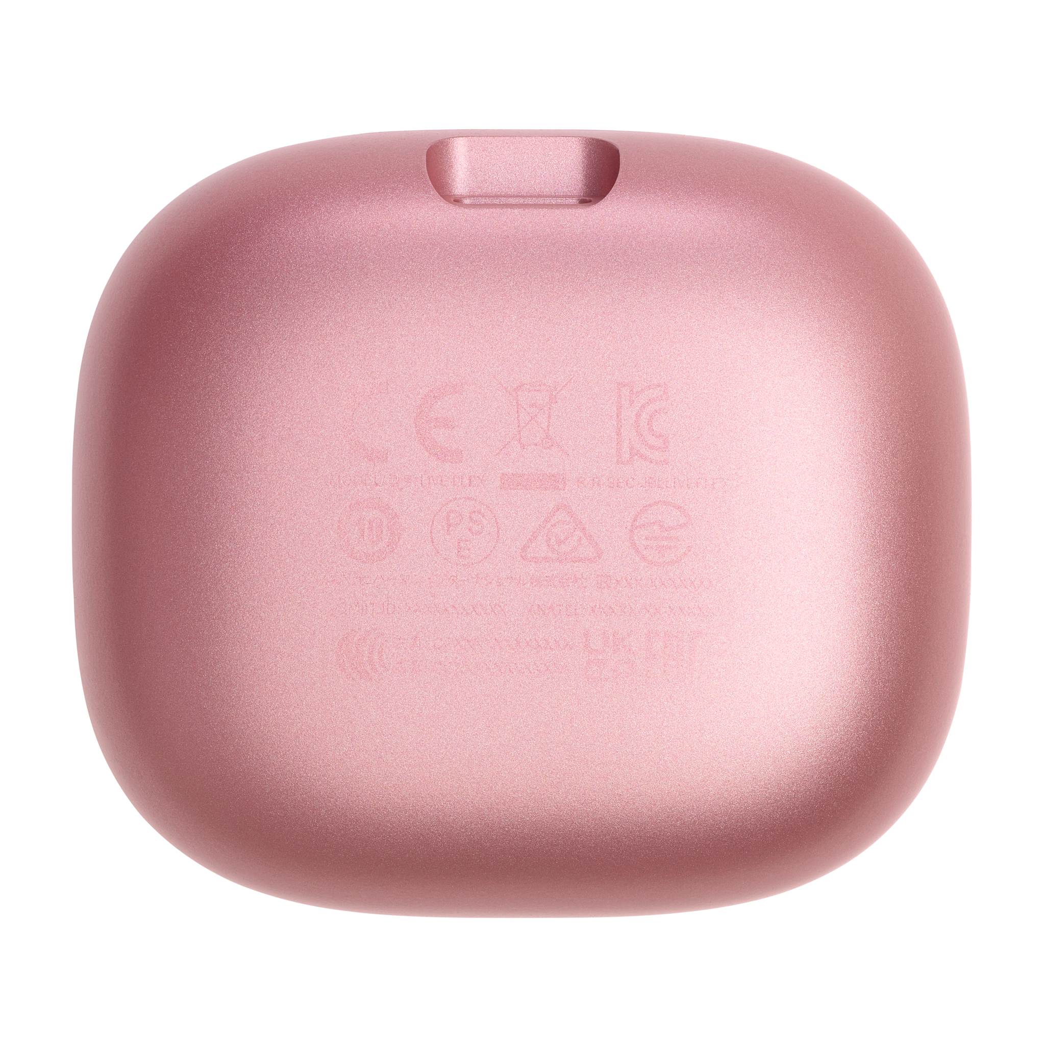 Ein roségoldfarbenes Ladeetui mit einer kleinen Öffnung oben.