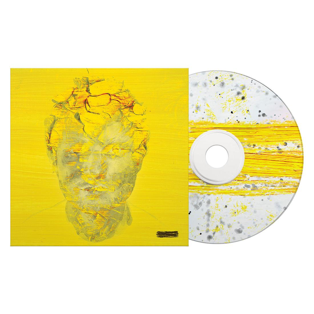 Pochette d'album jaune avec une illustration de visage et le CD.