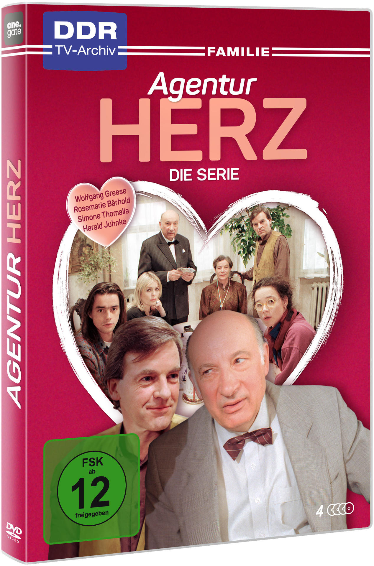 DVD-Hülle mit Schauspielern auf dem Cover. Titel: Agentur Herz. Die Hülle befindet sich auf weißem Hintergrund.