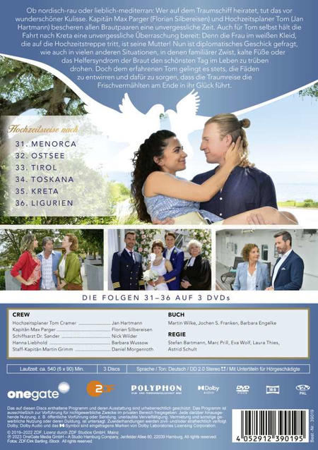 DVD-Cover mit einem sich umarmenden Paar, Bergen und Meer. Der Himmel ist hellblau.