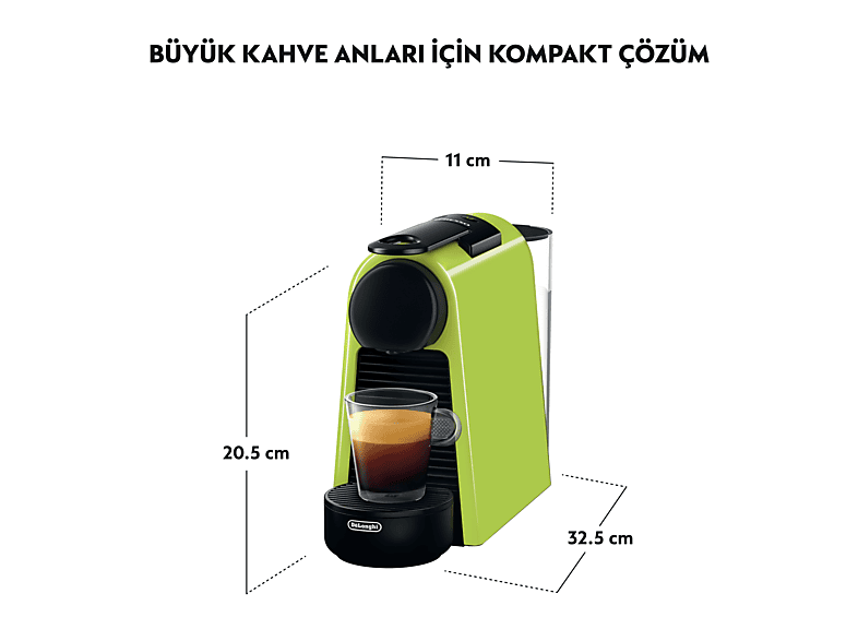 NESPRESSO D35 Essenza Mini Yeşil Kahve Makinesi ve Süt Köpürtücü Aksesuar_2