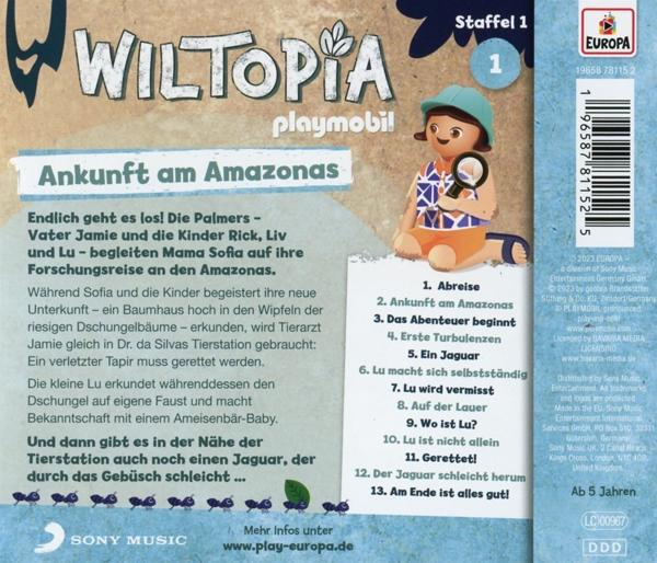 DVD-Cover: Cartoon mit einem Jungen mit Lupe. Titel: 'Wiltopia Playmobil.'