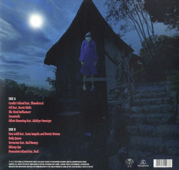 Album borítója egy rajzzal, egy emberrel egy házban, teliholddal.