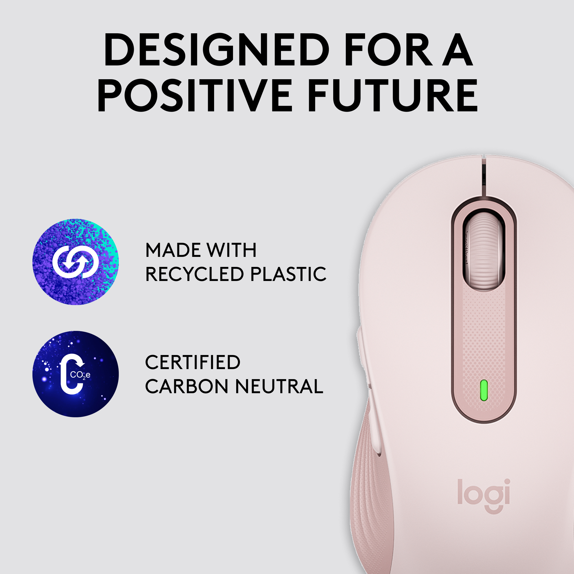 LOGITECH Signature M650 Large - Kabellose Maus (Rose)