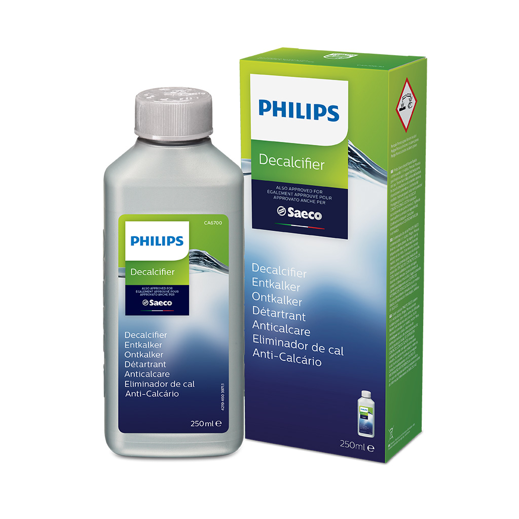 Philips Kireç Çözücü şişesi kutusu yanında. Kutu yeşil ve aynı ürün adını taşıyor.