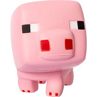 JUST TOYS Minecraft Mega SquishMe - Pig - Personaggi da collezione (Rosa/Rosso/Nero)