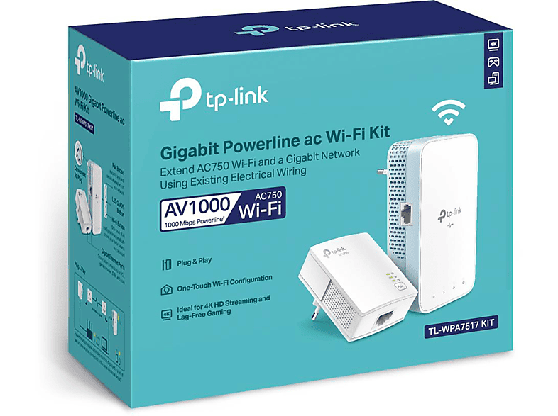 Thumbnail - TP-LINK TL-WPA7519 AC750-AV1000 Gigabit WLAN Powerline Adapter Kit 750 Mbit/s