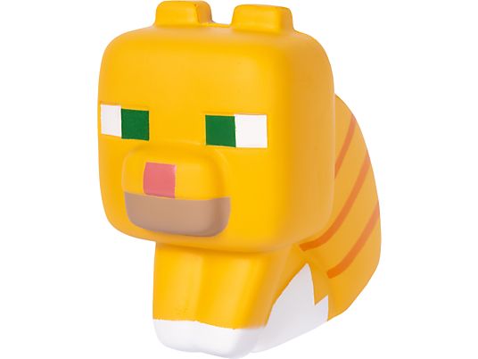 JUST TOYS Minecraft Mega SquishMe (S2) - Tabby Cat - Sammelfigur (Gelb)