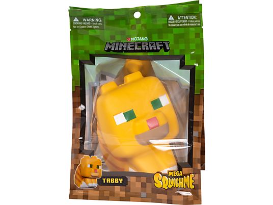 JUST TOYS Minecraft Mega SquishMe (S2) - Tabby Cat - Sammelfigur (Gelb)