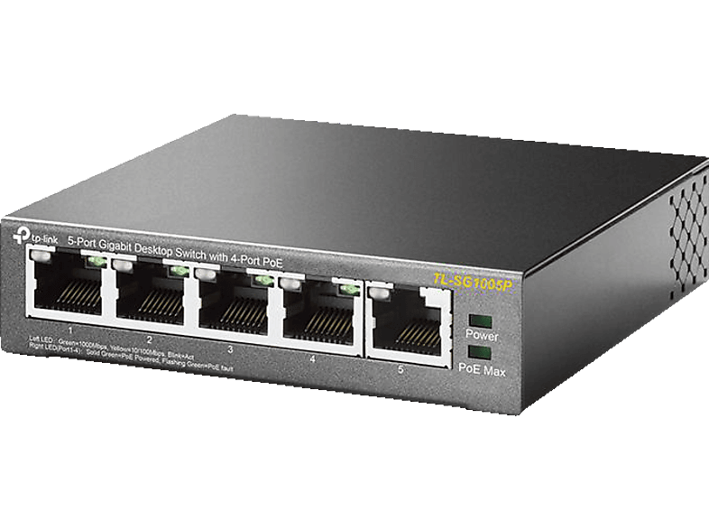 TP-LINK TL-SG1005P 5-Port- 10/100/1000 Mbit/s 4 PoE Ports Gigabit  Switch 5