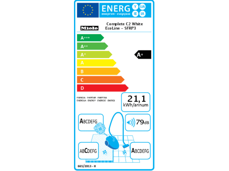 Acquistare MIELE Miele Complete C2 White EcoLine - Aspirapolvere a traino -  Classe di efficienza energetica (A +++ - D) A + - Bianco Aspirapolvere