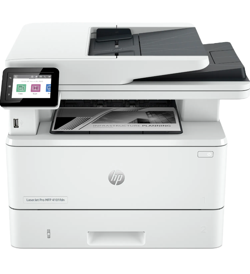 Impresora multifunción - HP LaserJet Pro 4102fdwe, 40 ppm, Bluetooth, Wi-Fi® Direct, HP Smart, Blanco