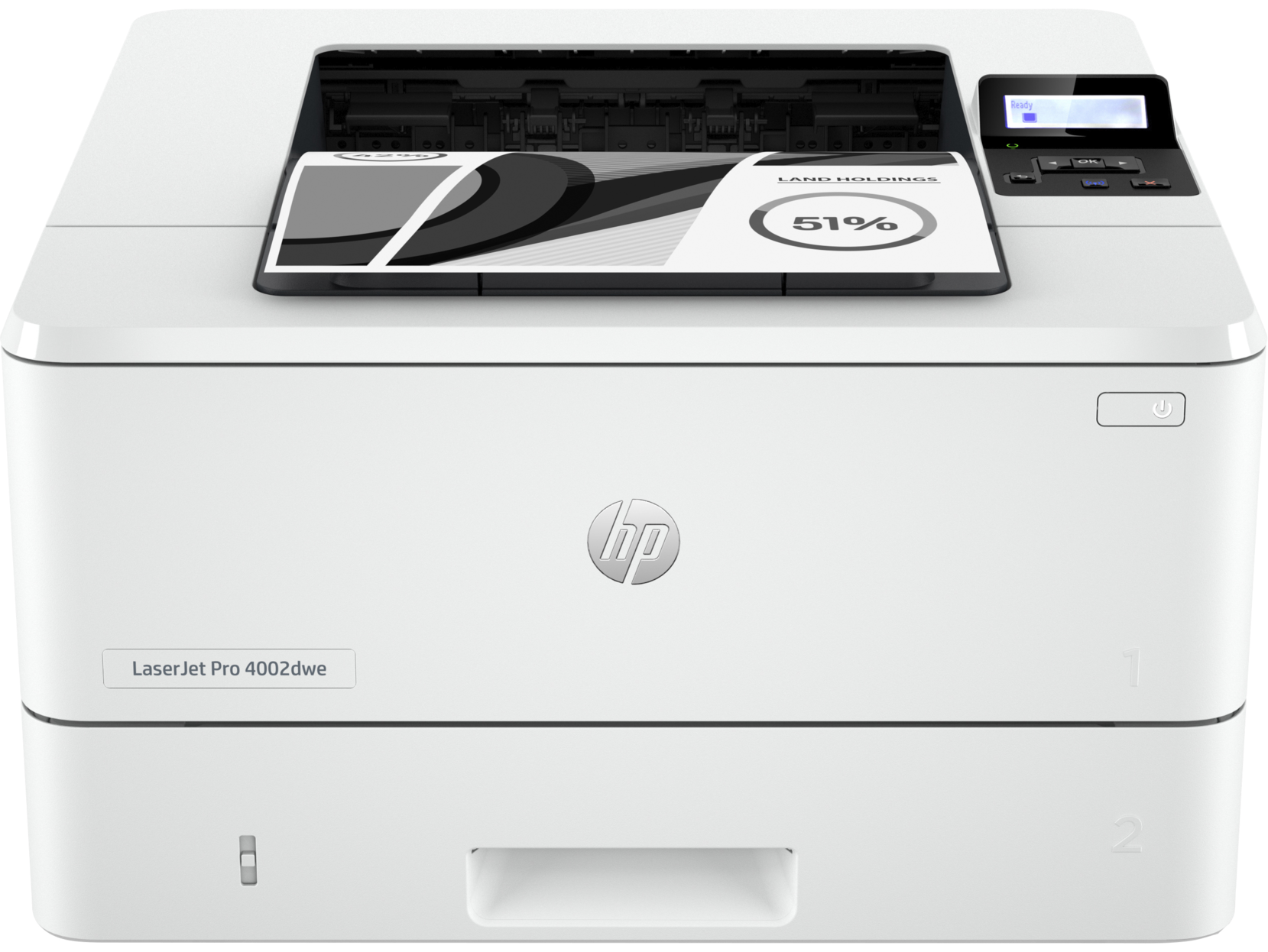 Impresora láser - HP LaserJet Pro 4002dwe, B&N, Laser, 1200X1200 ppp, 40 ppm, Wi-Fi, HP Smart, Blanco