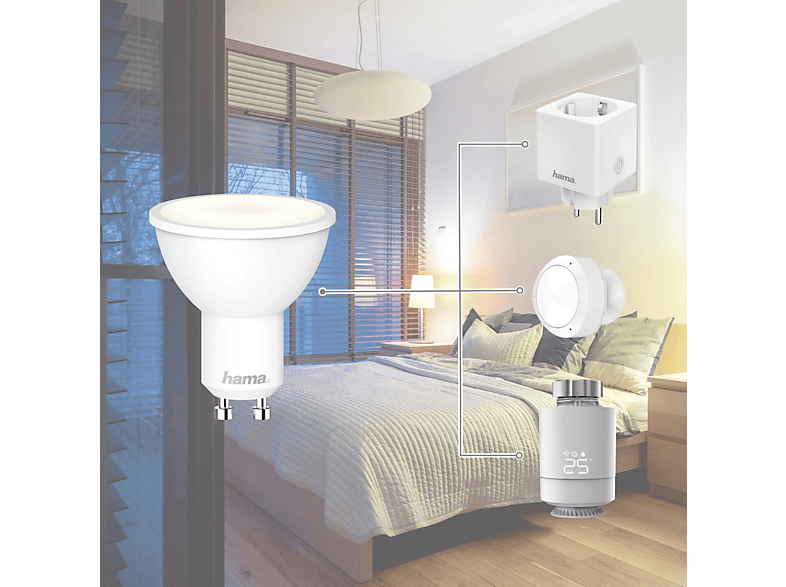 Thumbnail - HAMA App und Sprachsteuerbare GU10 WLAN-LED - Lampe Warmweiß bis Tageslicht