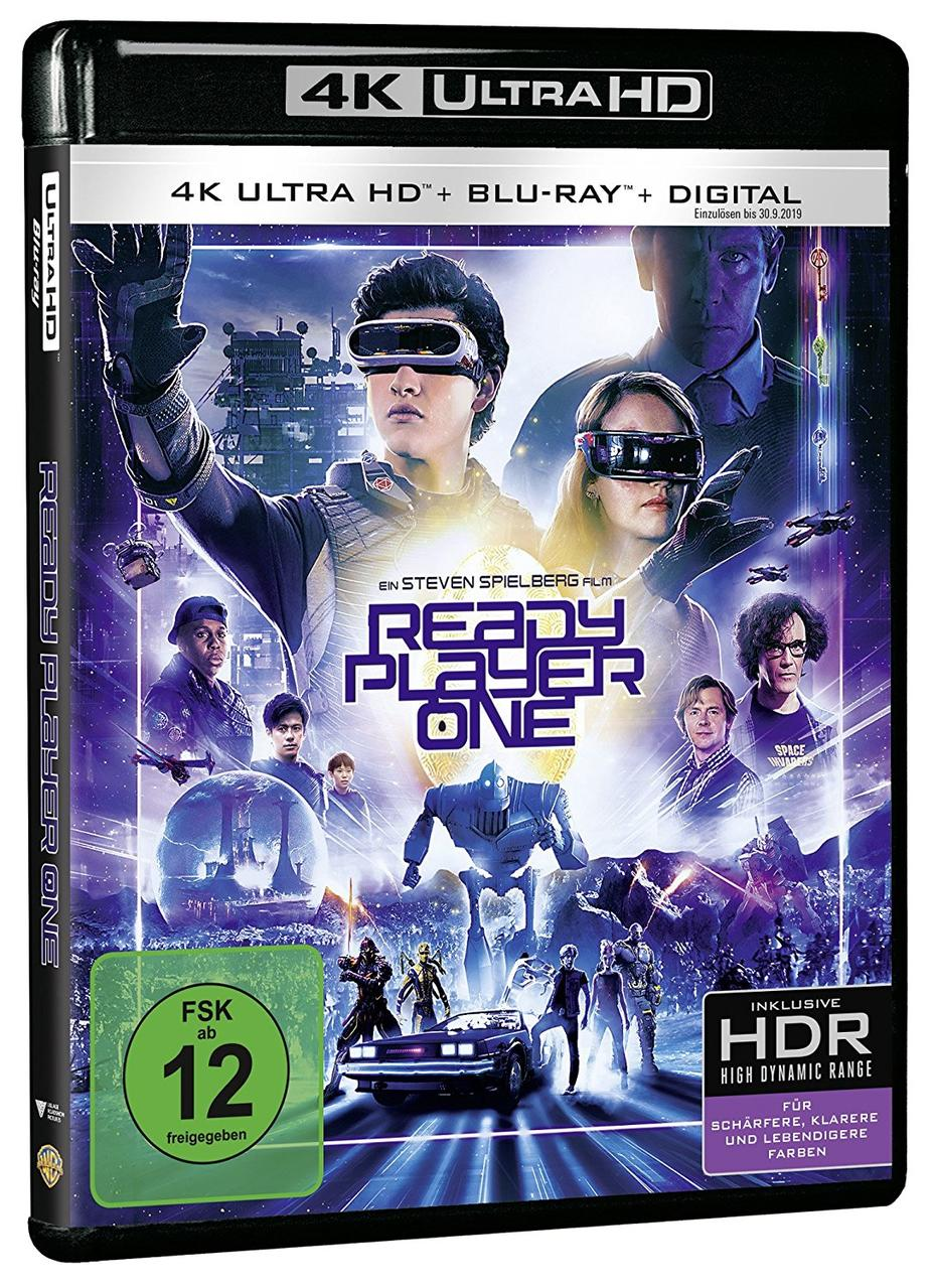 Ready Player One Blu-ray-Hülle. Filmplakat, Text und Logos. 4K Ultra HD.