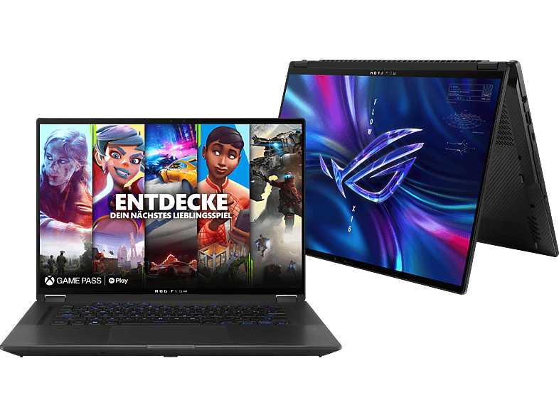 Windows Intel® Flow Convertible, Prozessor, Home NVIDIA, X16 1 4070, mit 32 GV601VI-NL016W, GeForce Bit) Touchscreen, TB 11 Display (64 Schwarz i9-13900H GB Zoll ROG ASUS RTX™ RAM, 16 SSD,