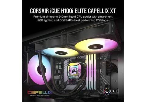 CORSAIR iCUE H100i ELITE CAPELLIX XT CPU-Flüssigkeitskühler Schwarz online  kaufen