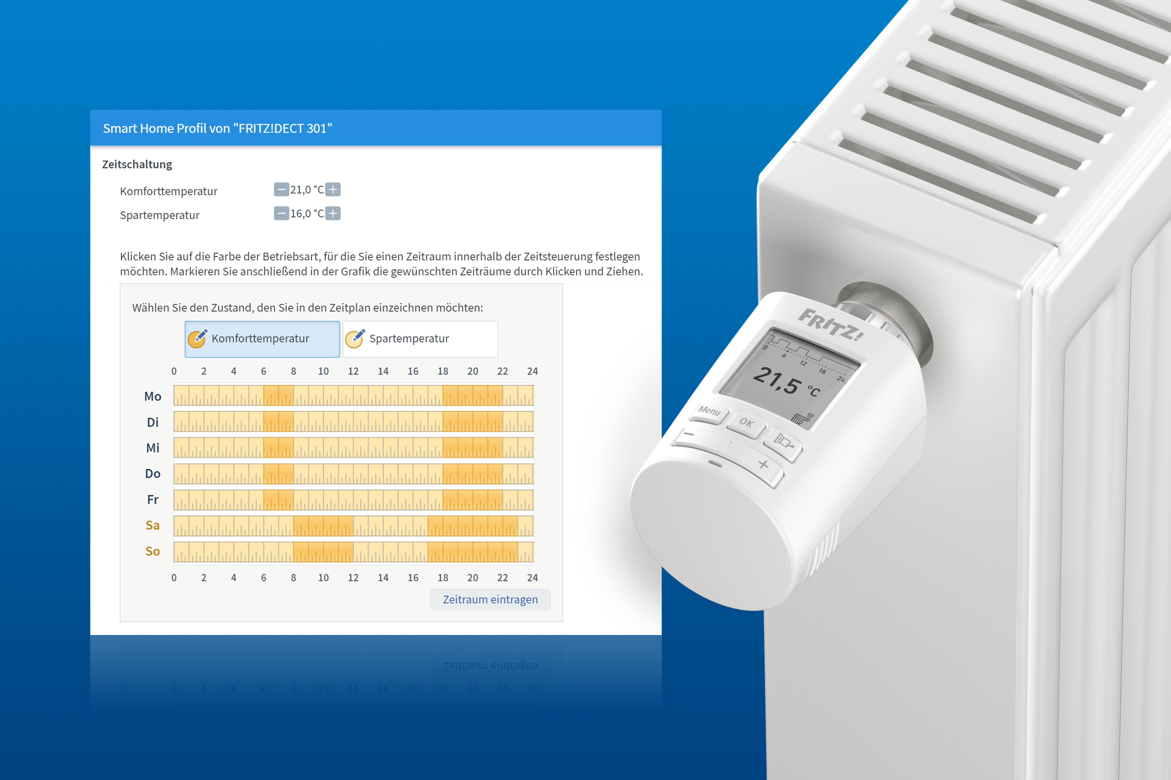 AVM FRITZ!DECT Heizkörperregler, 5 Smarter Weiß Stück, 301