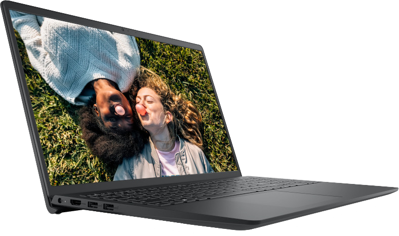 Laptop, két lány a fűben fekszik, buborékot fújnak. A laptop enyhén meg van döntve.
