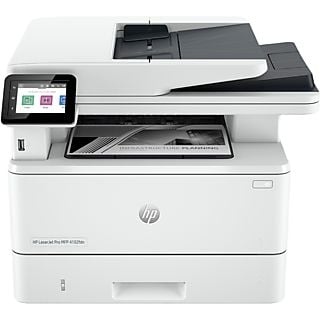 Impresora multifunción - HP LaserJet Pro 4102fdn, 40 ppm, Doble cara, Fax, HP Smart, Blanco