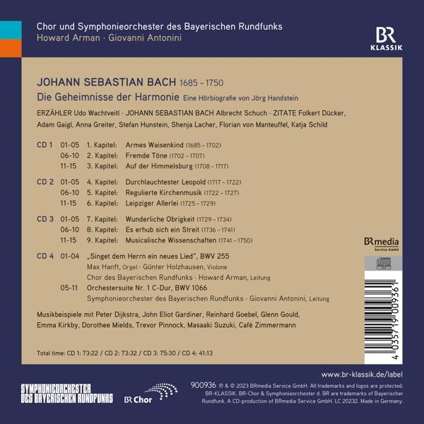 Notenblatt mit Text über Johann Sebastian Bach. Der Text ist auf Deutsch.