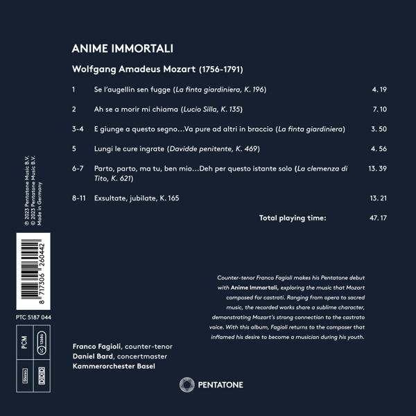 Franco/kammerorchester Basel Fagioli - Anime Immortali  - (CD)