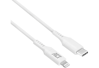 ACT USB Type-C - Lightning összekötő kábel, MFI, 2 méter, fehér (AC3015)