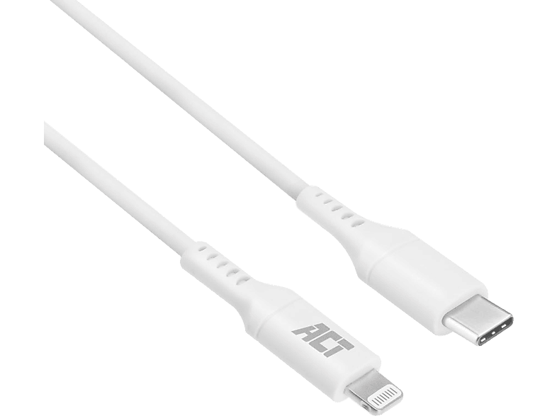 ACT USB Type-C - Lightning összekötő kábel, MFI, 2 méter, fehér (AC3015)