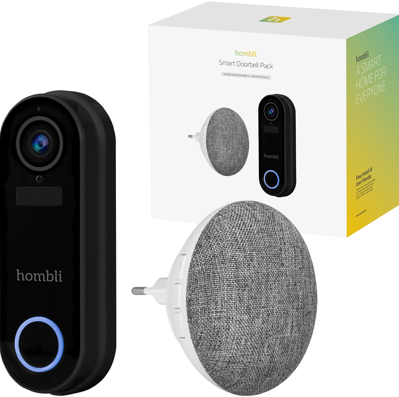HOMBLI Smart Doorbell Pack - Türklingel-Set (Schwarz)